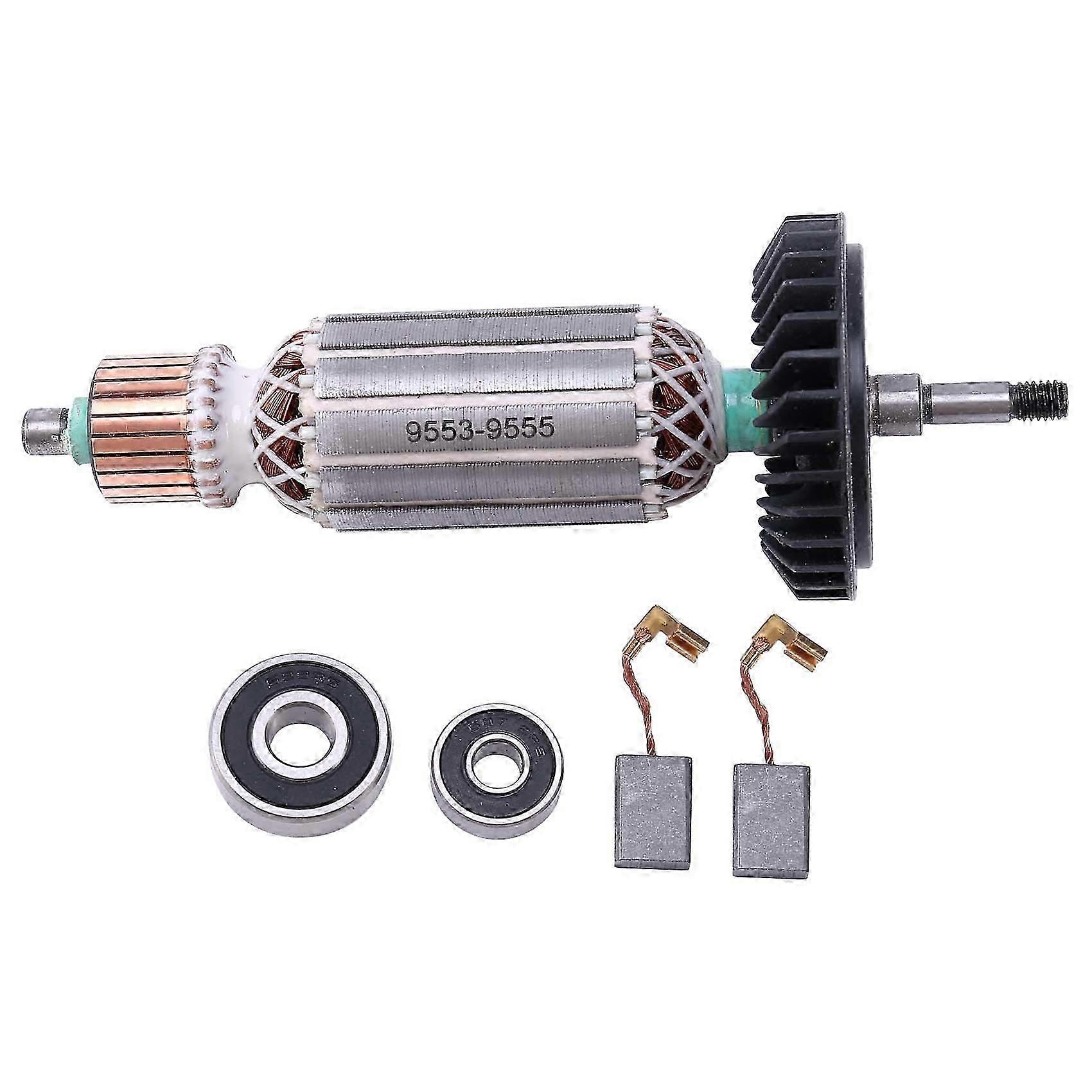 Angle Grinder Armature Rotor for 9553NB 9553HB N 9555 Rotor with Bearing 607 Angle Grinder Rotor Accessories