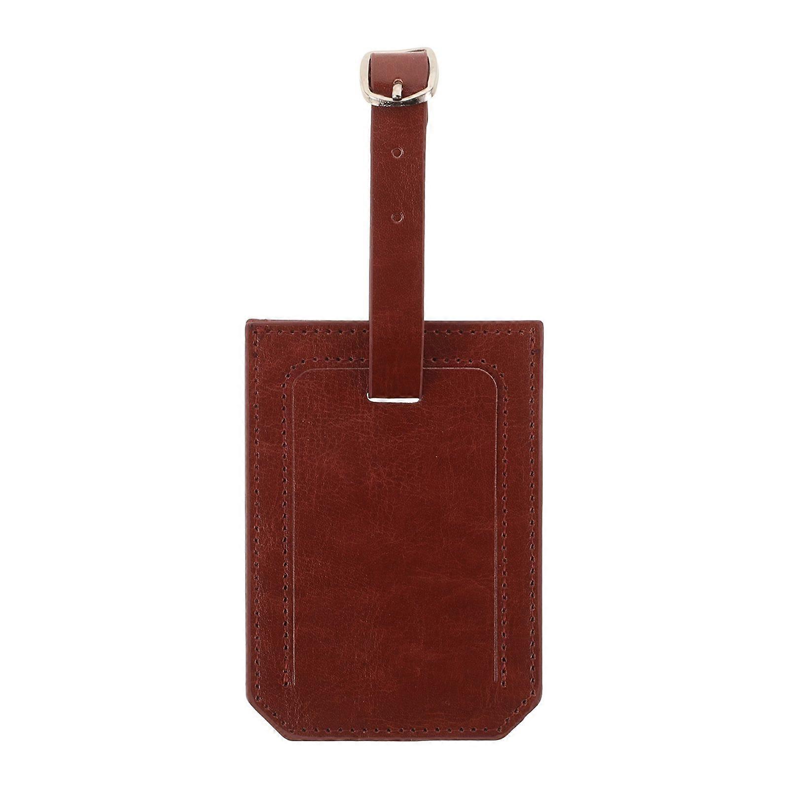 Pu Leather Business Card Holder Luggage Tags Bag Baggage Tag Travel Identifier Suitcase Labels Boarding Handbag Tag Id Hanging Identifier Brown
