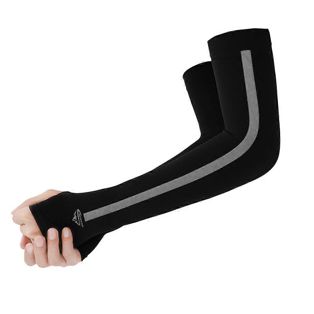 Portable Arm Covers for Sun Protection Made of Nylon Black Fashionable and Comfortable to Wear 2 Pairs