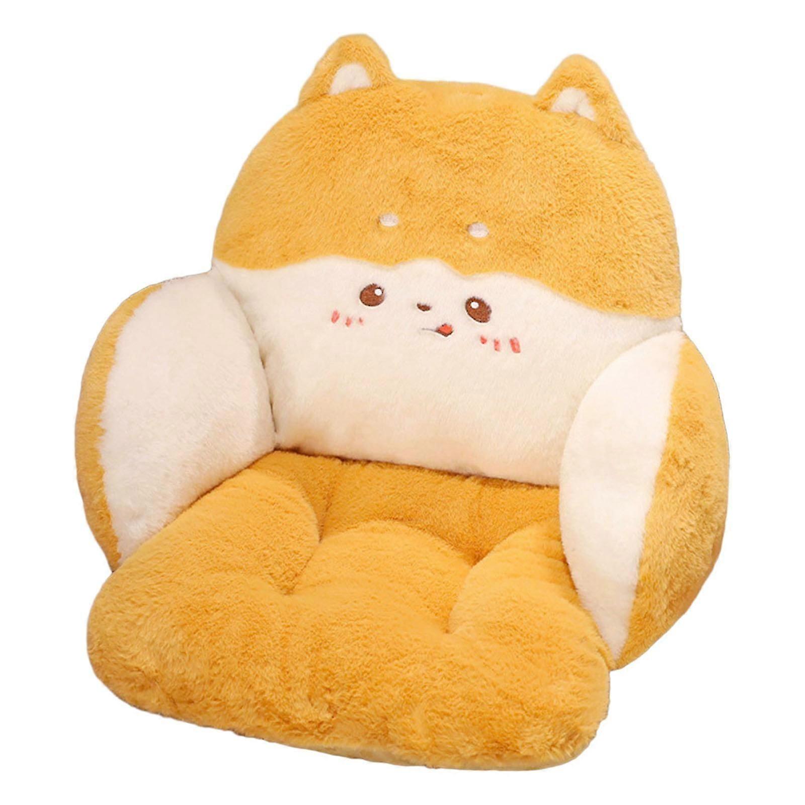 Plushes Animal Throw Pillows Bed/Sofa/Floor Backrest for Reading Gaming Watching TV Relieve Pain Lumbar Support Cushion L