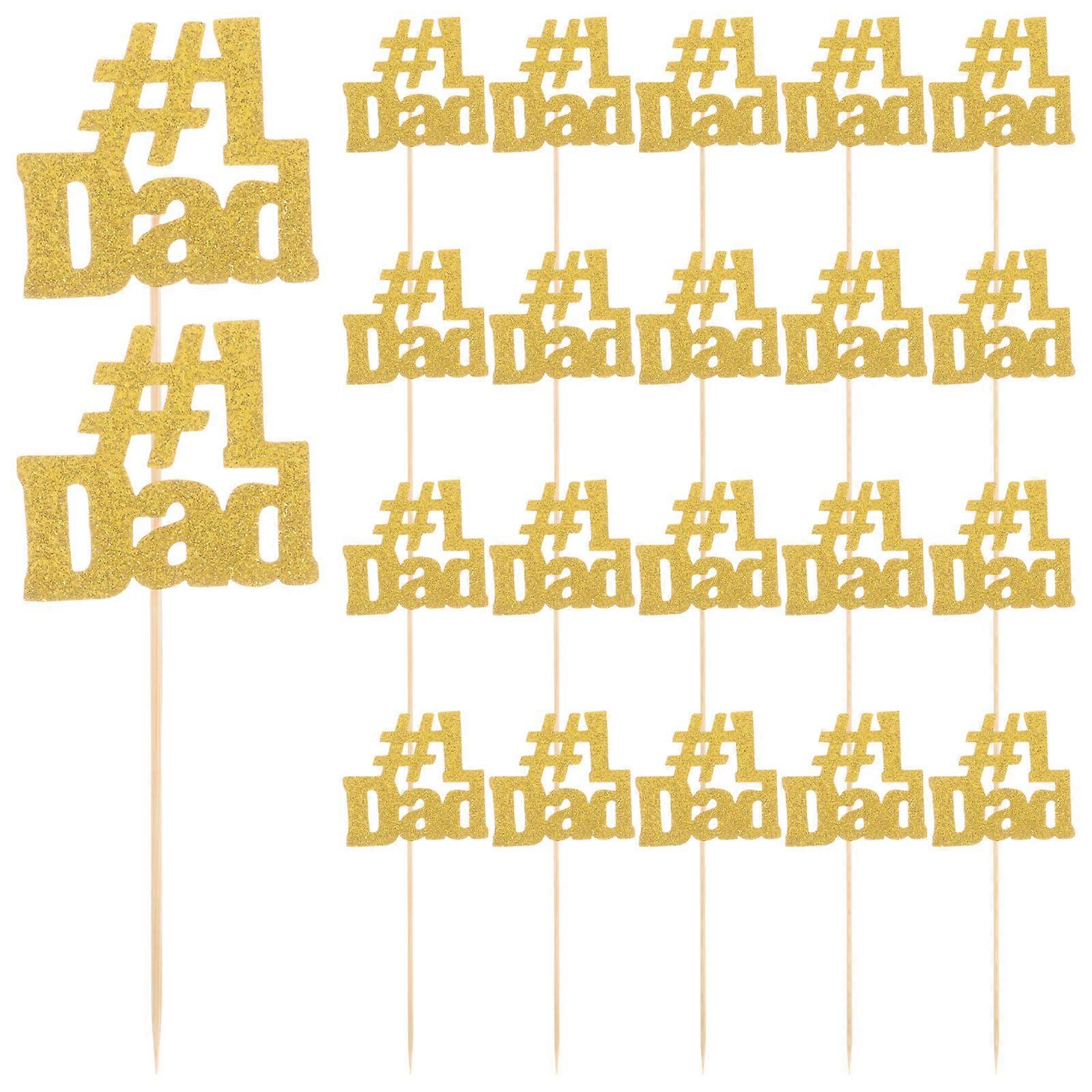 25Pcs Father’s Day Theme Cupcake Topper Insert Made Of Paper For Families And Event Organizers