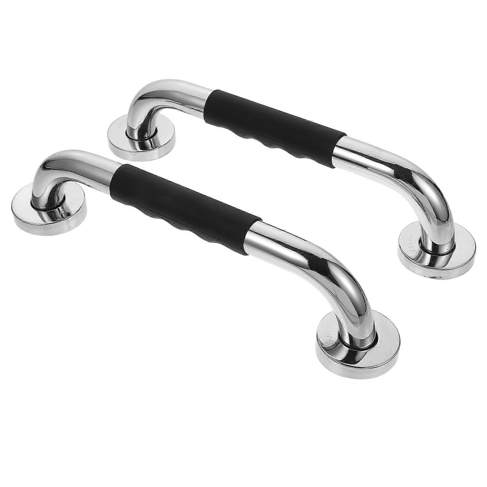 Bathroom Safety Handrails 2Pcs Black Non-Slip Handgrip For Daily Life Assistance