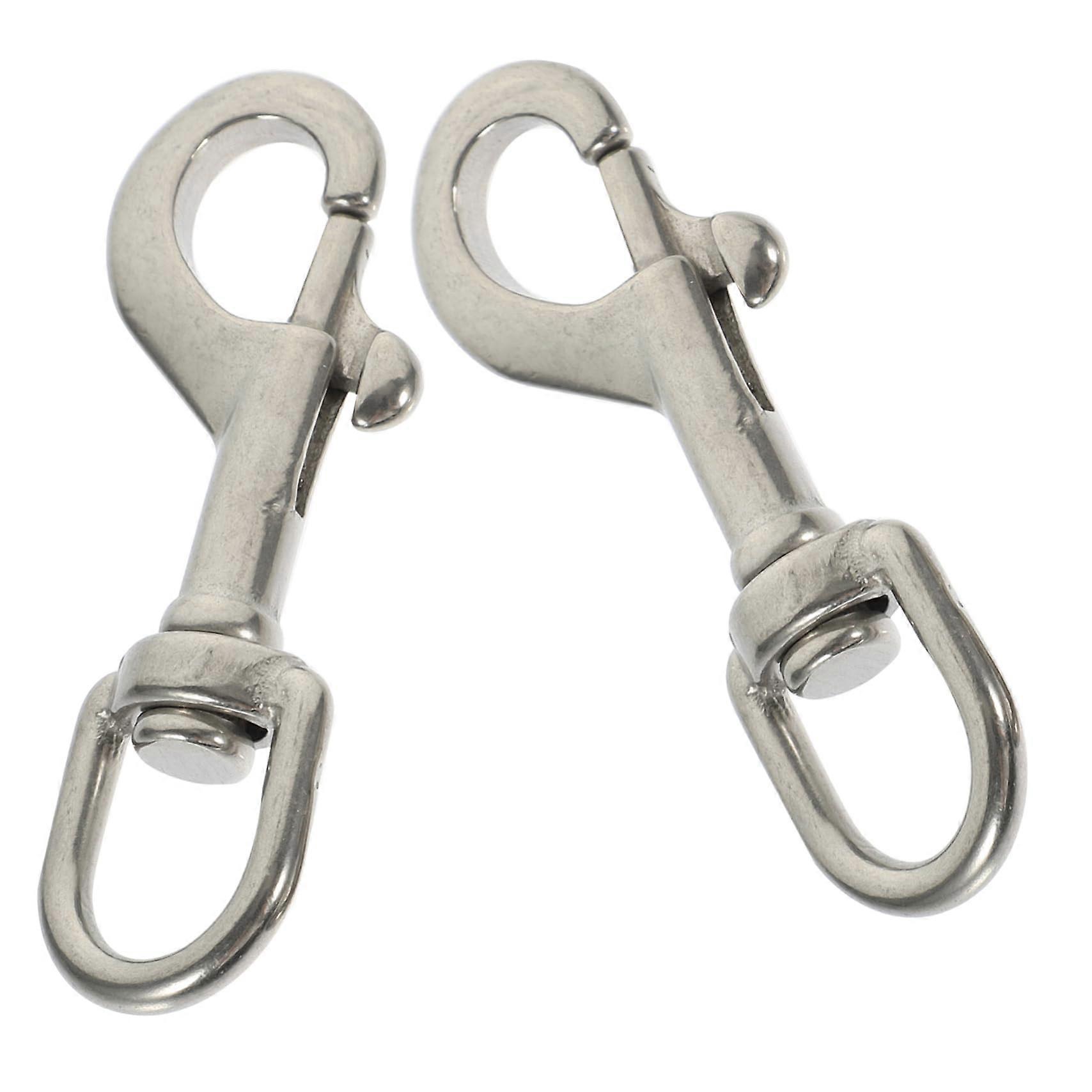 Set of 2 Stainless Steel Swivel Hooks with Bolt Catch 316 Stainless Steel Single Hook 87 mm