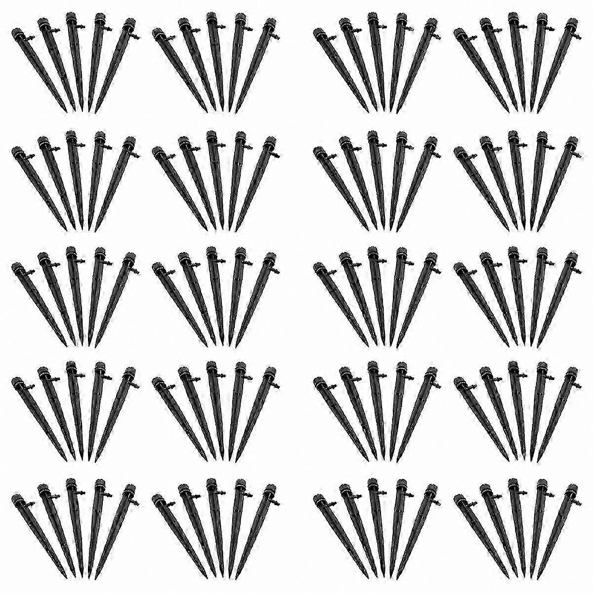 100-Pack Adjustable Drip Emitters, 4/7mm Tube Compatible, 360° Irrigation System for Efficient Watering Solutions