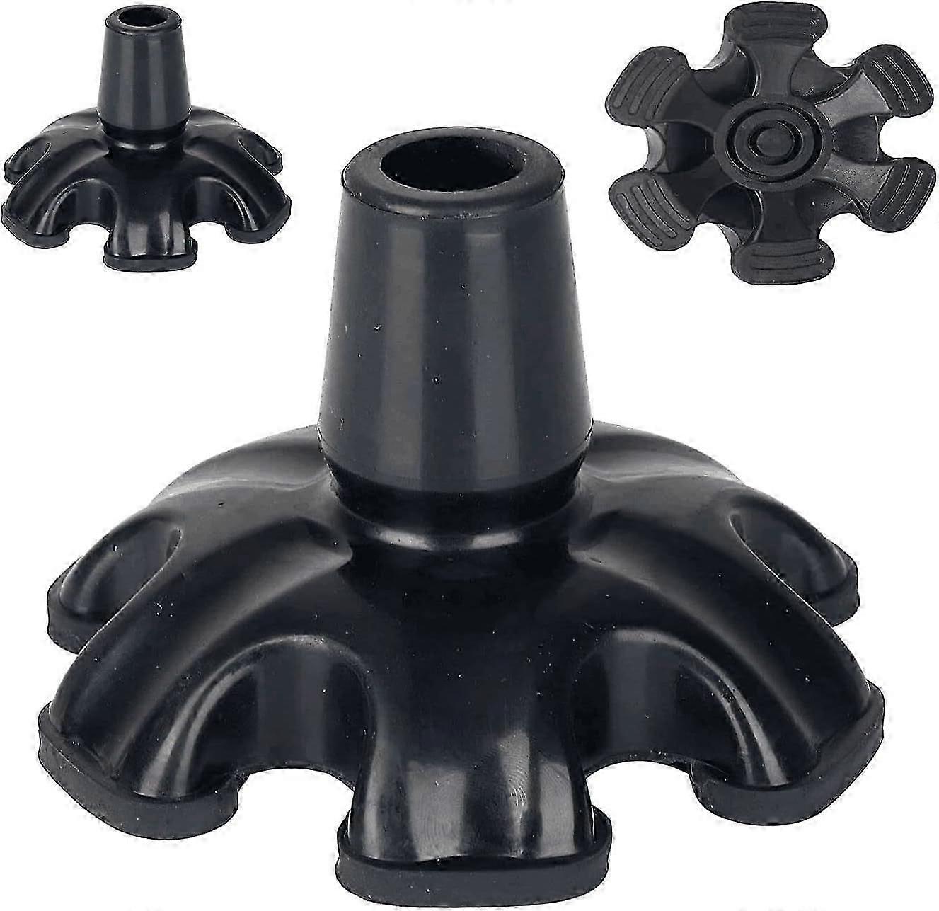 Walking Cane Tips 3/4 inch Heavy Duty, Quad Cane Tips with 6 Support Feets