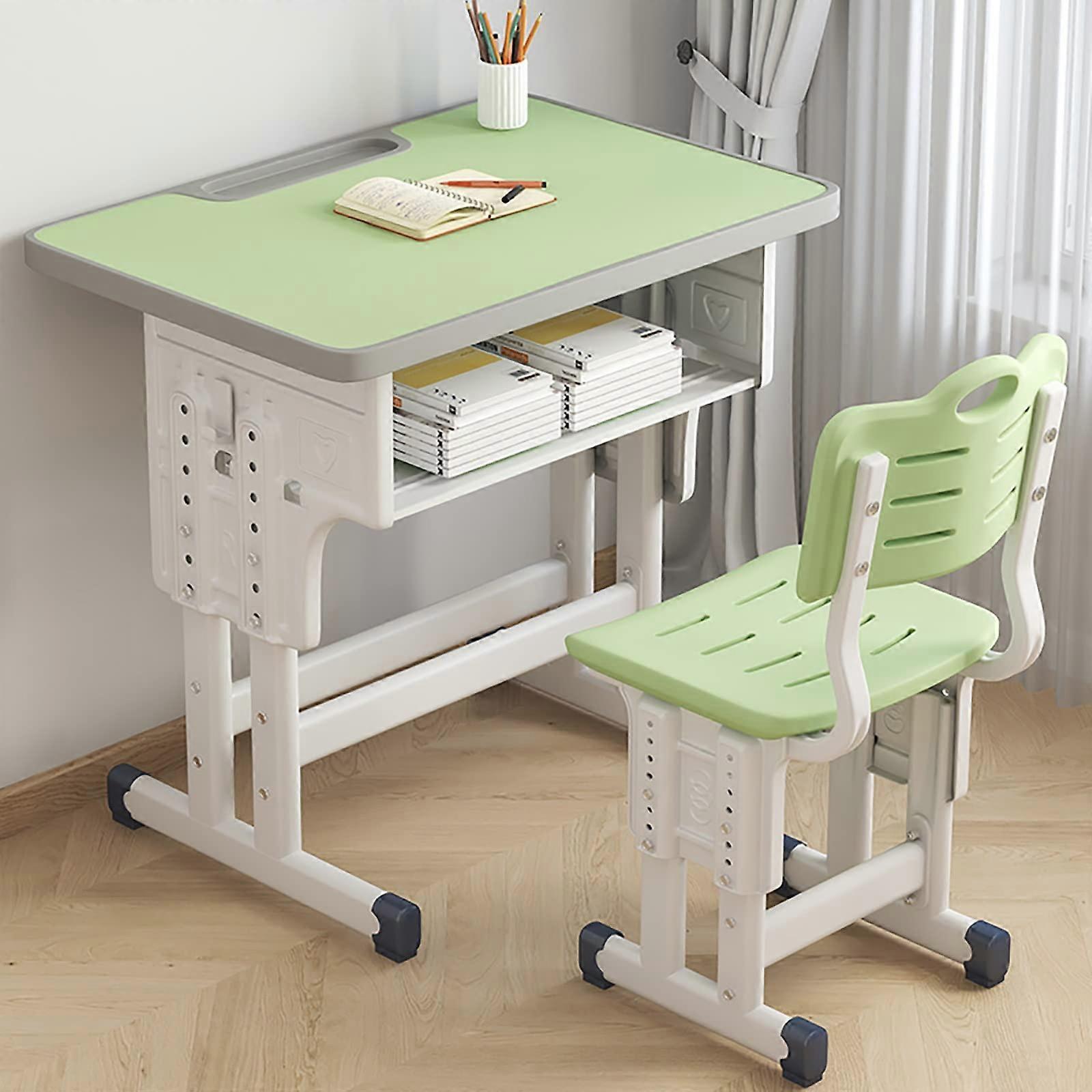 Kids Desk and Chair Set, Height Adjustable Desks for Kids with Tilting Desk, Height Adjustable, Ergonomic Kids School Workstation with Storage Drawer
