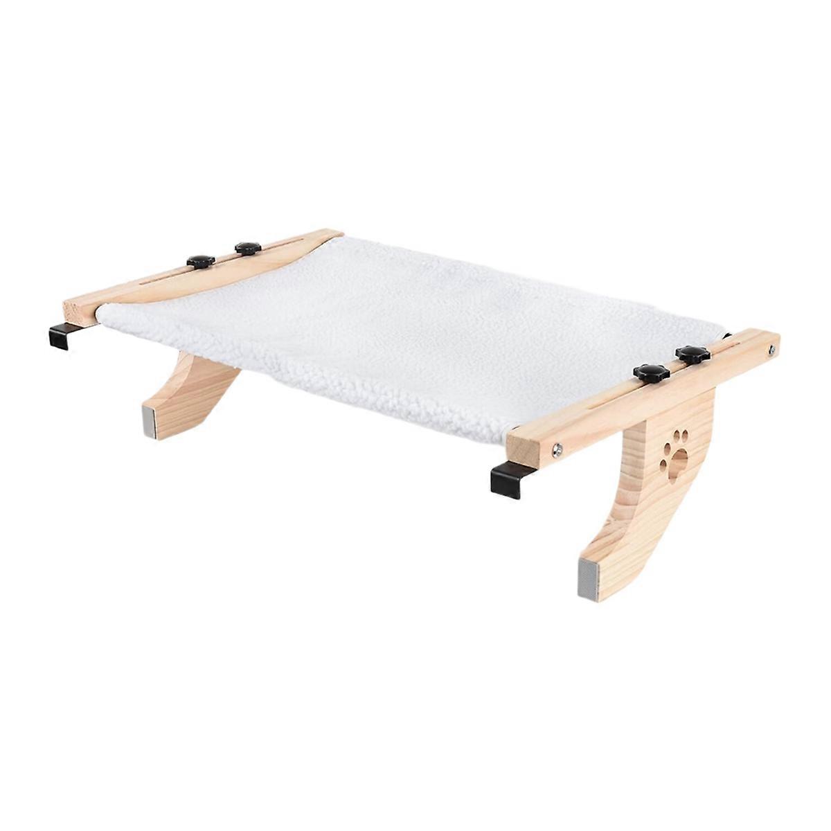 Cat Sill Window Perch Sturdy Cat Hammock Window Seat with Wood & Metal Frame for Large Cats, Easy to Adjust Cat