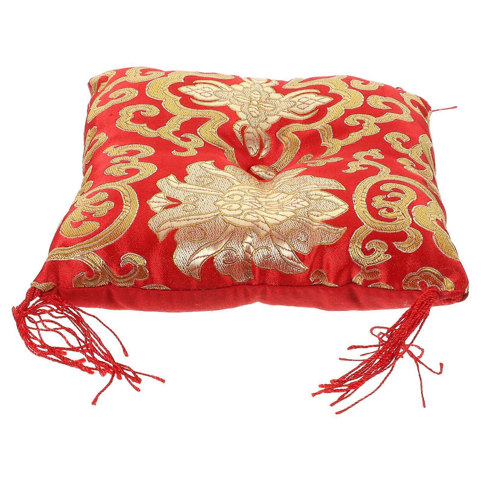 Yellow Cloth Singing Bowl Cushion for Decor Beautiful Colorful Design Practical and