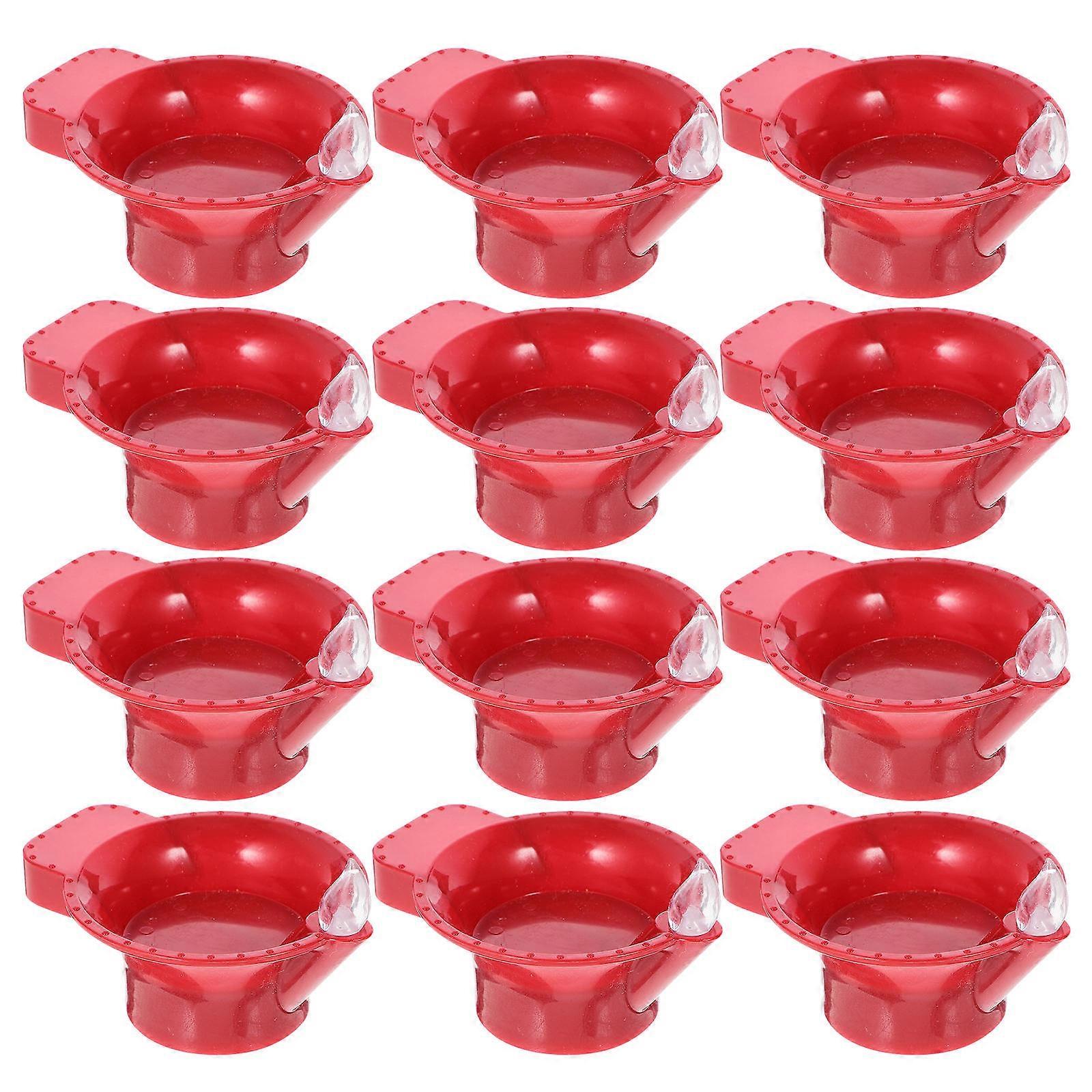 Red Plastic LED Candle Lights for Home Decoration with Flameless Design and Battery Operation 12 Pieces