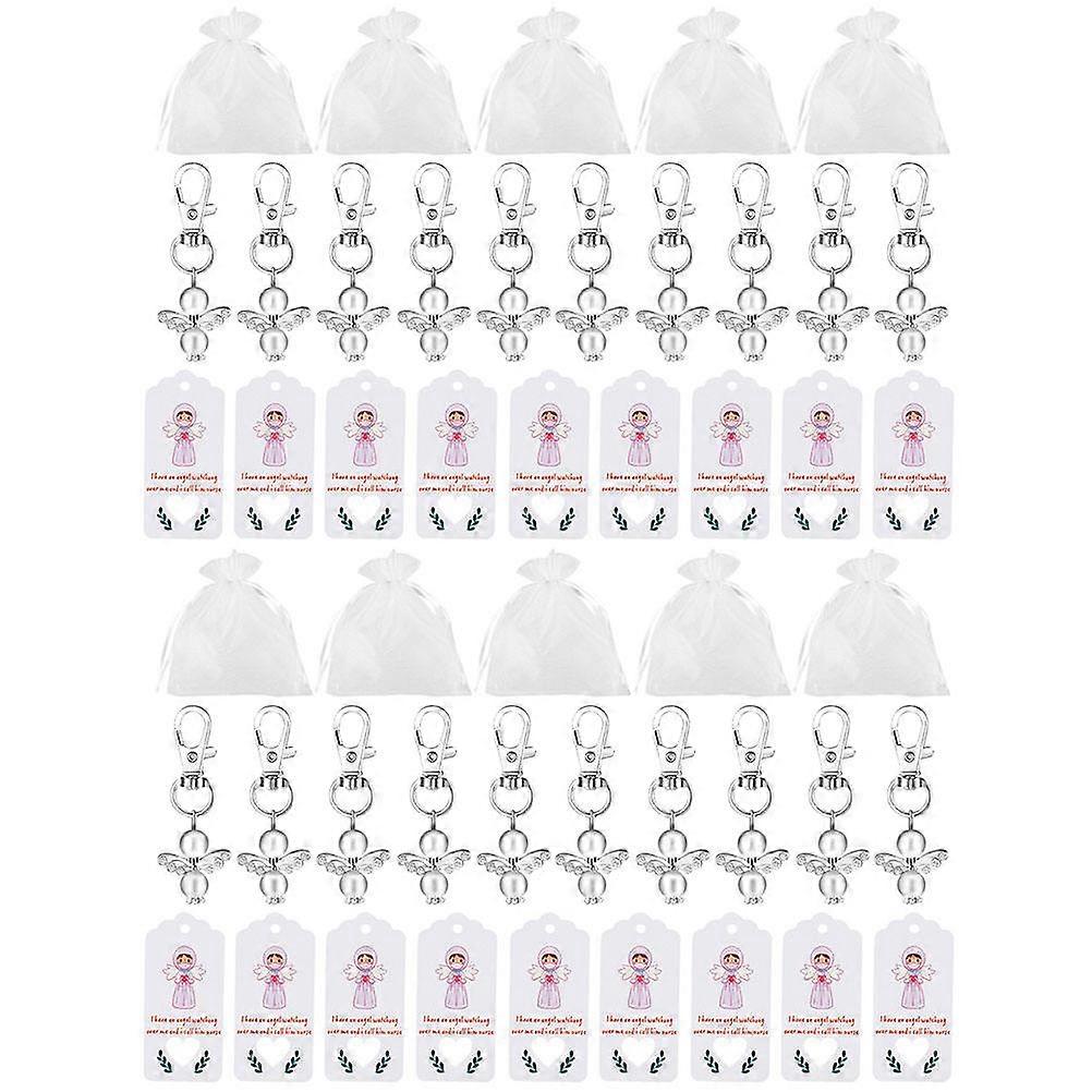 Nurse Key Chain Bulk 20 Sets Angel Shape White Color Multi-Functional Healthcare Workers Beautiful Design