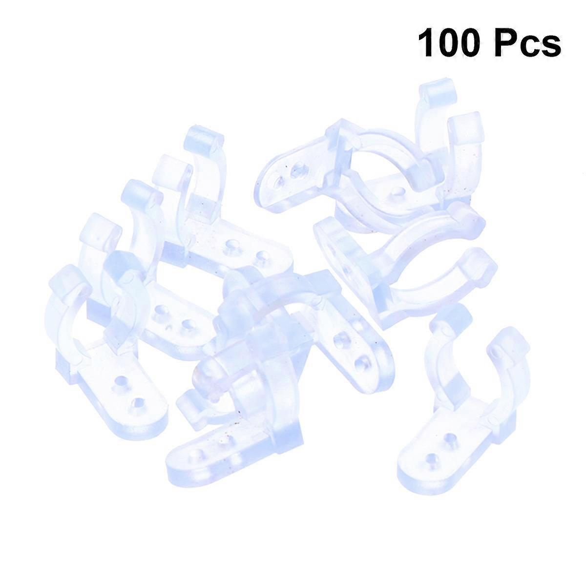 100PCS/Pack Clear PVC LED Rope Light Clips Holder Durable Mounting Rope Light Clips for Round Rope Light