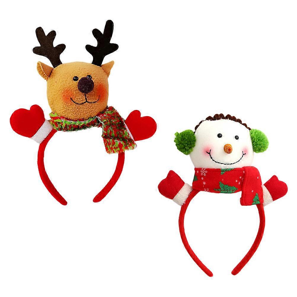 Adorable Holiday Headbands 2Pack Party Accessory For Children Three-Dimensional Design Multi Color