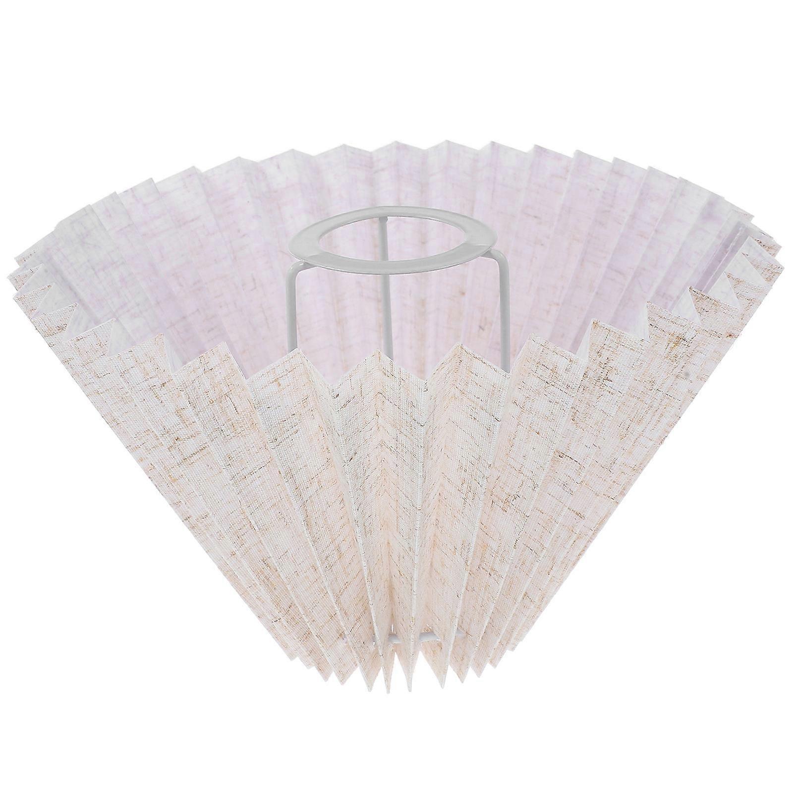 Pleated Lamp Shade Linen Fabric for Home 1 Replacement Lamp Cover Beige