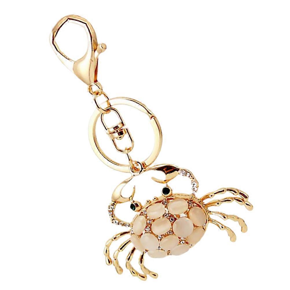 Creative Key Chain Featuring Crab Shape For Hanging Decoration And Bag Pendant In Golden Color 1Pcs