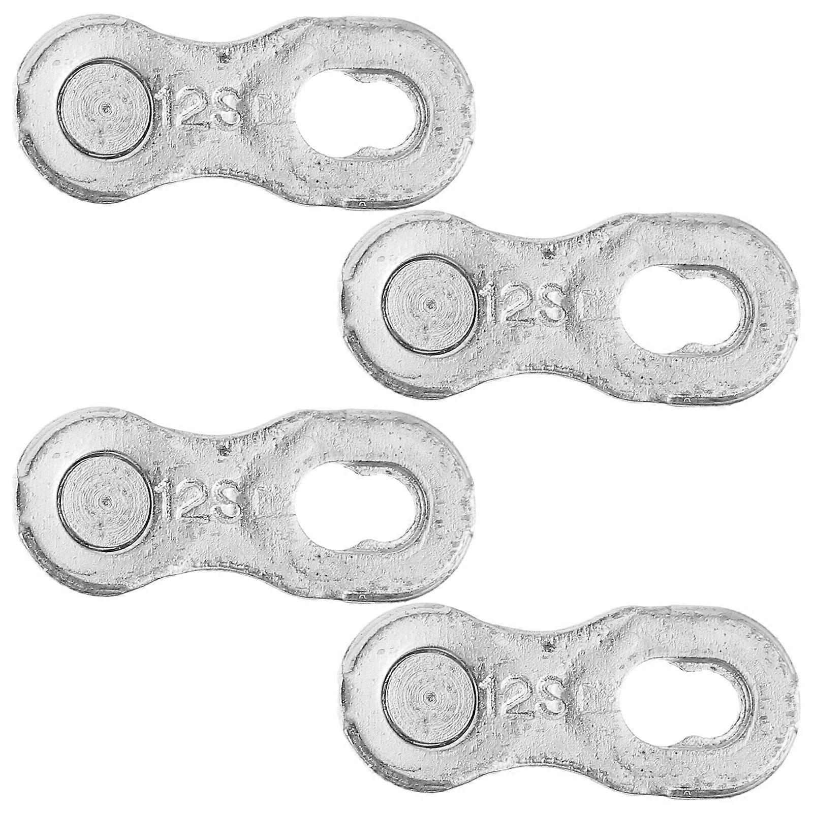 Bike Chain Connector Buckle For Mountain Bike Chain Replacement Silver Steel Material 2 Pairs Versatile Compatibility