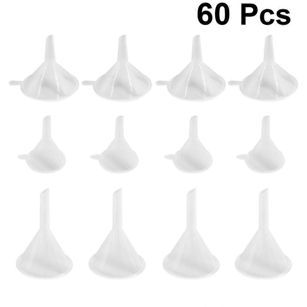 Lab Funnel 60Pcs Triangle Plastic Funnel Suitable For Daily Use And Chemistry Experiments 5.4*5.4*5.2cm White Designed For Solid Transfer