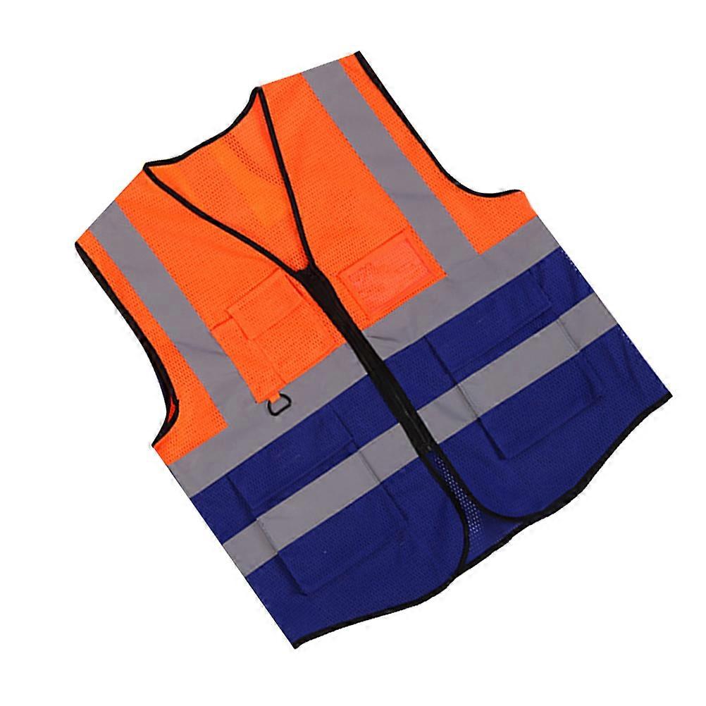High Visibility Reflective Vest Lightweight Safety Vest for Traffic Workers Orange Color 1Pack Designed for Nighttime and Low Light Visibility