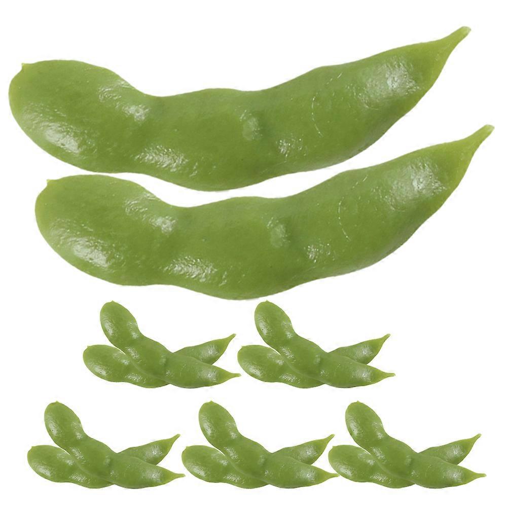 Lifelike Artificial Soybean Models for DIY Use Green PVC Material 12pcs