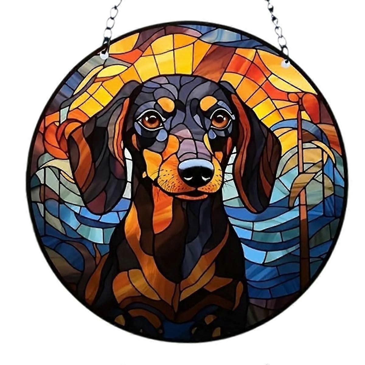 Attrape-soleil suspendu en verre coloré, idéal pour la décoration d'une pièce ou comme cadeau d'ouverture d'une nouvelle maison.