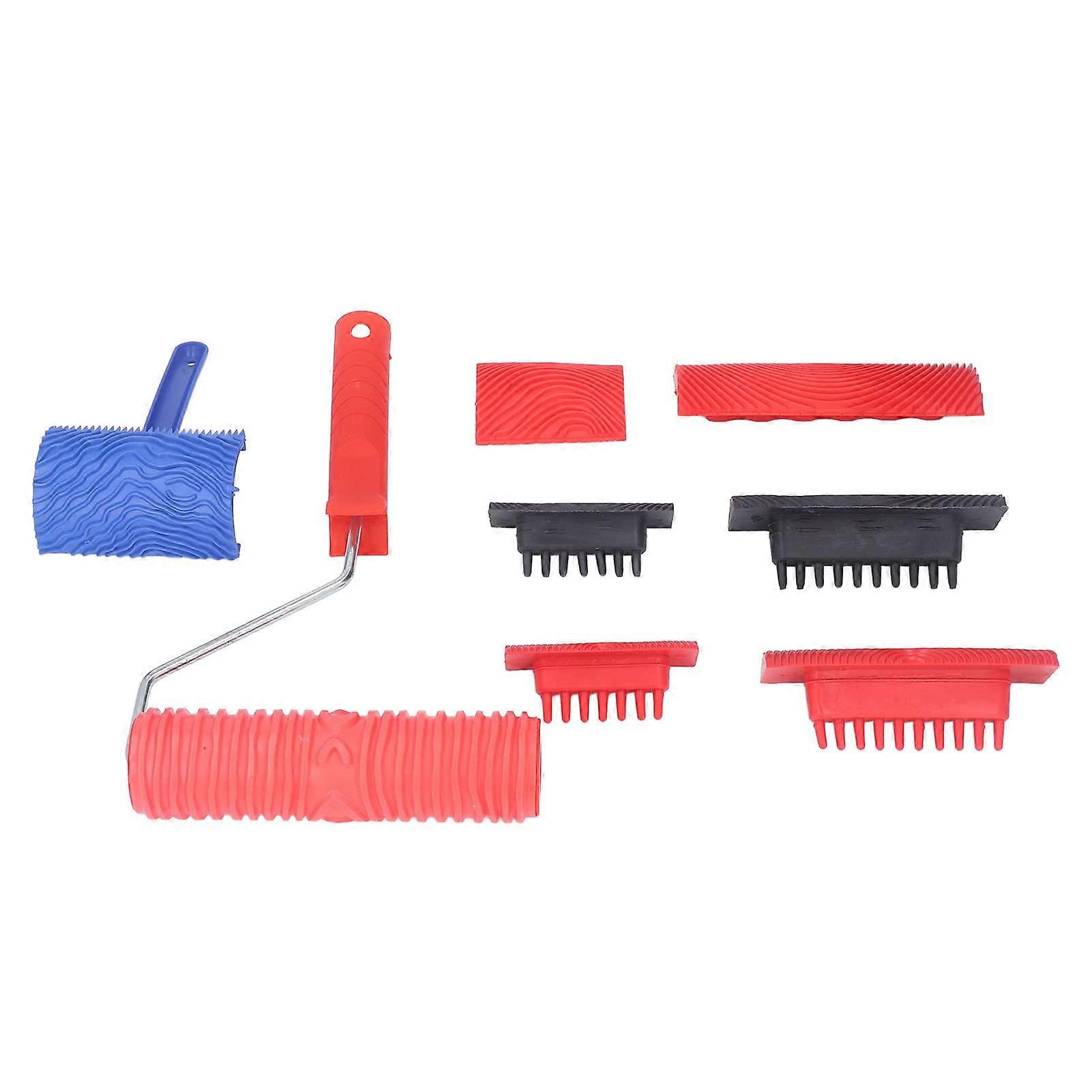 Roller Set with Grip Rubber Handle - Wood Texture Tool for Art Projects and Crafting