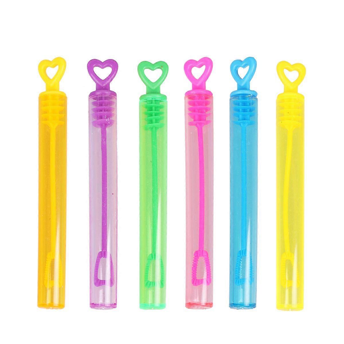 24pcs Heart-shaped Empty Bubble Stick Colorful Water Bottle Bubble Wands Toys Wedding Bubble Maker Stick Party Favors for Birthday Party(Random Color)