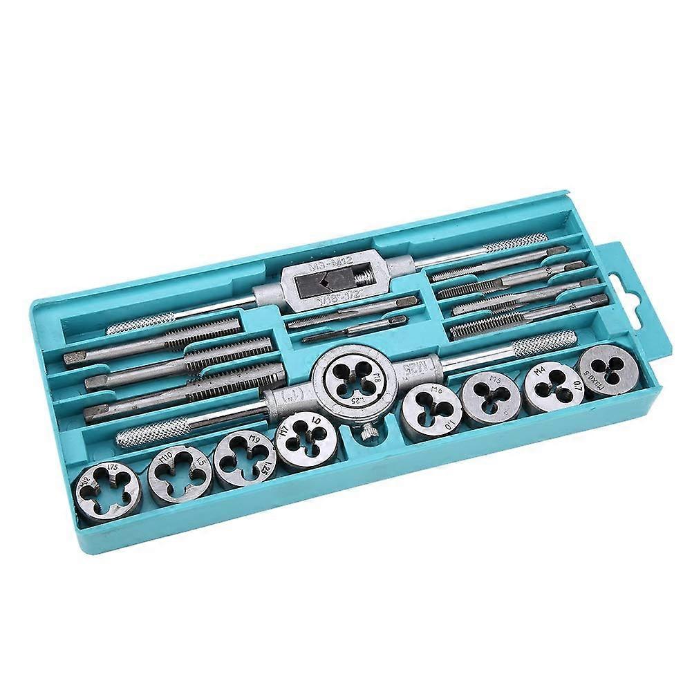 Tap And Die Set, 20-Piece, M3-M12, With Adjustable Feature And Dies, For Precision Threads In Automotive And Machinery