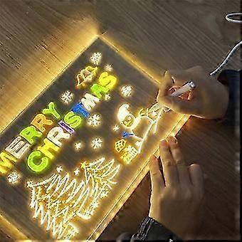 LED Note Board, Glowing Acrylic Message Marker Board with Light, Board Note Illuminated White Board