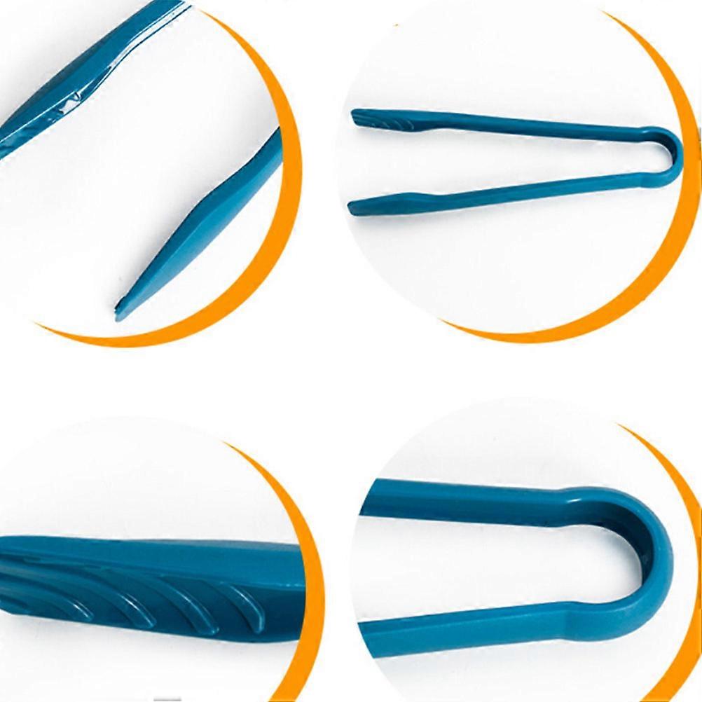 Blue Food Serving Tongs Made of PP Material for Kitchen Use Great for Picking Up Pastries Bagels and Desserts 3 Pieces