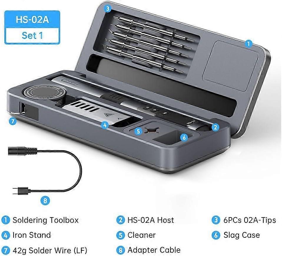 HS02 Mobile Workbench Storage Box with Intelligent Soldering Iron and Precise Temperature Control HS-02A High Model