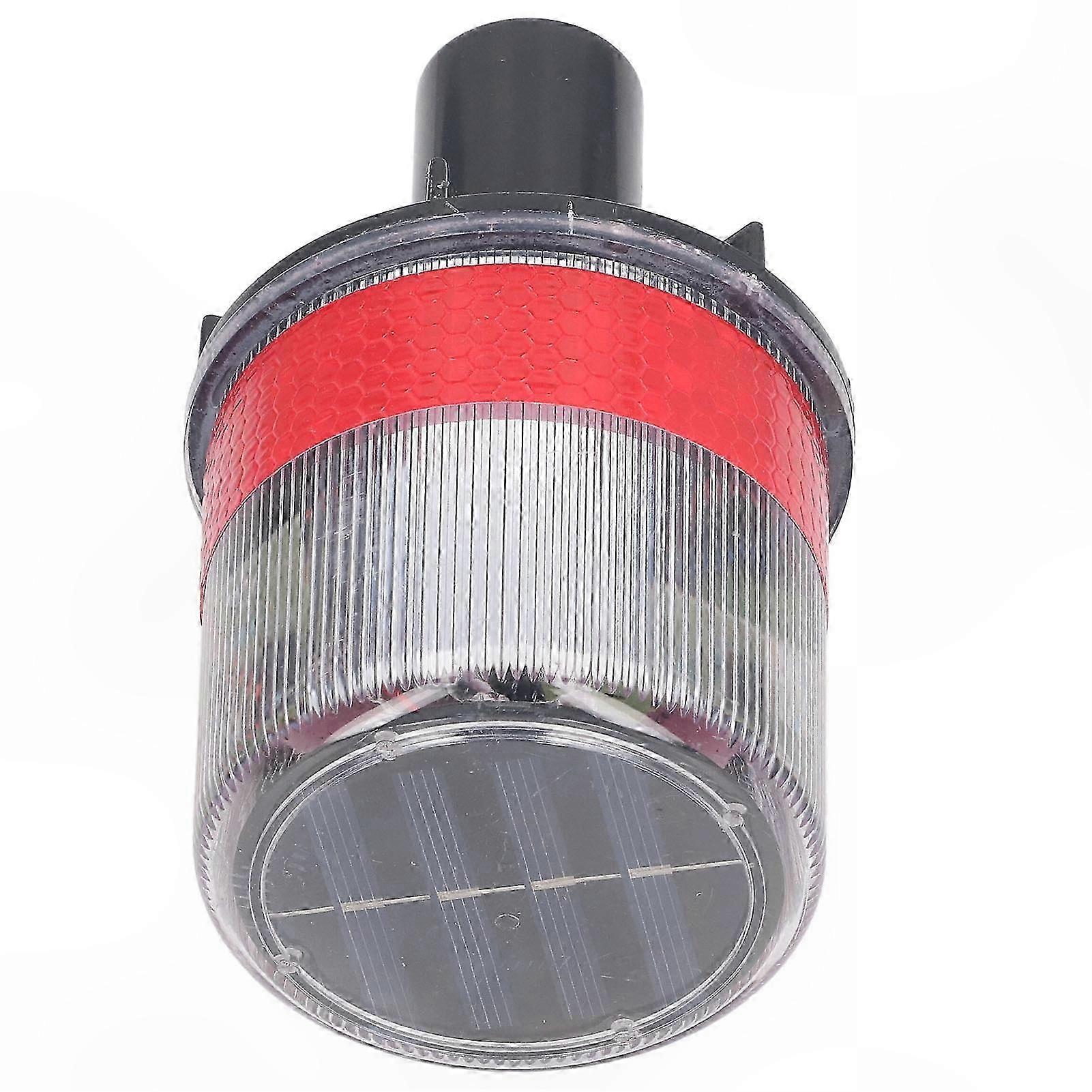 Solar-Powered LED Warning Light with Reflective PC Shell and Waterproof Design for Safety Strobe Beacons