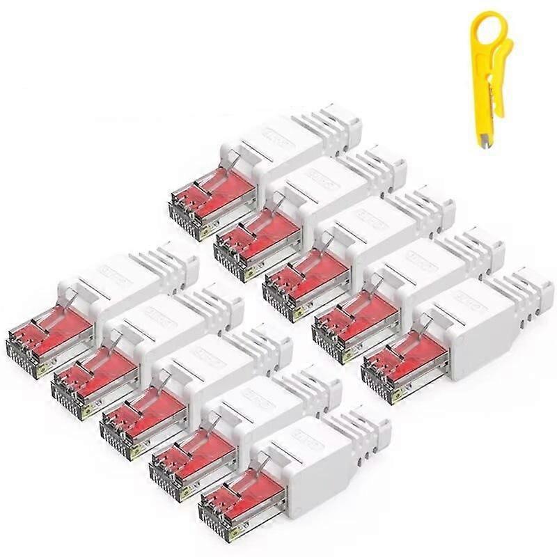 Pack of 10 RJ45 CAT 6 tool-free plugs