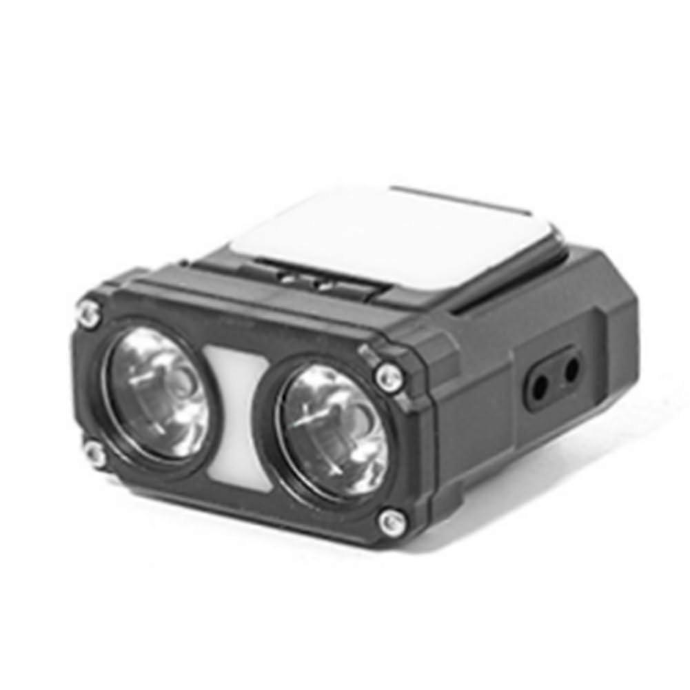 Dual Beam Hat Clip Cap Light Mini LED Headlamp USB Rechargeable Adjustable Angle Sensor Headlight For Camping