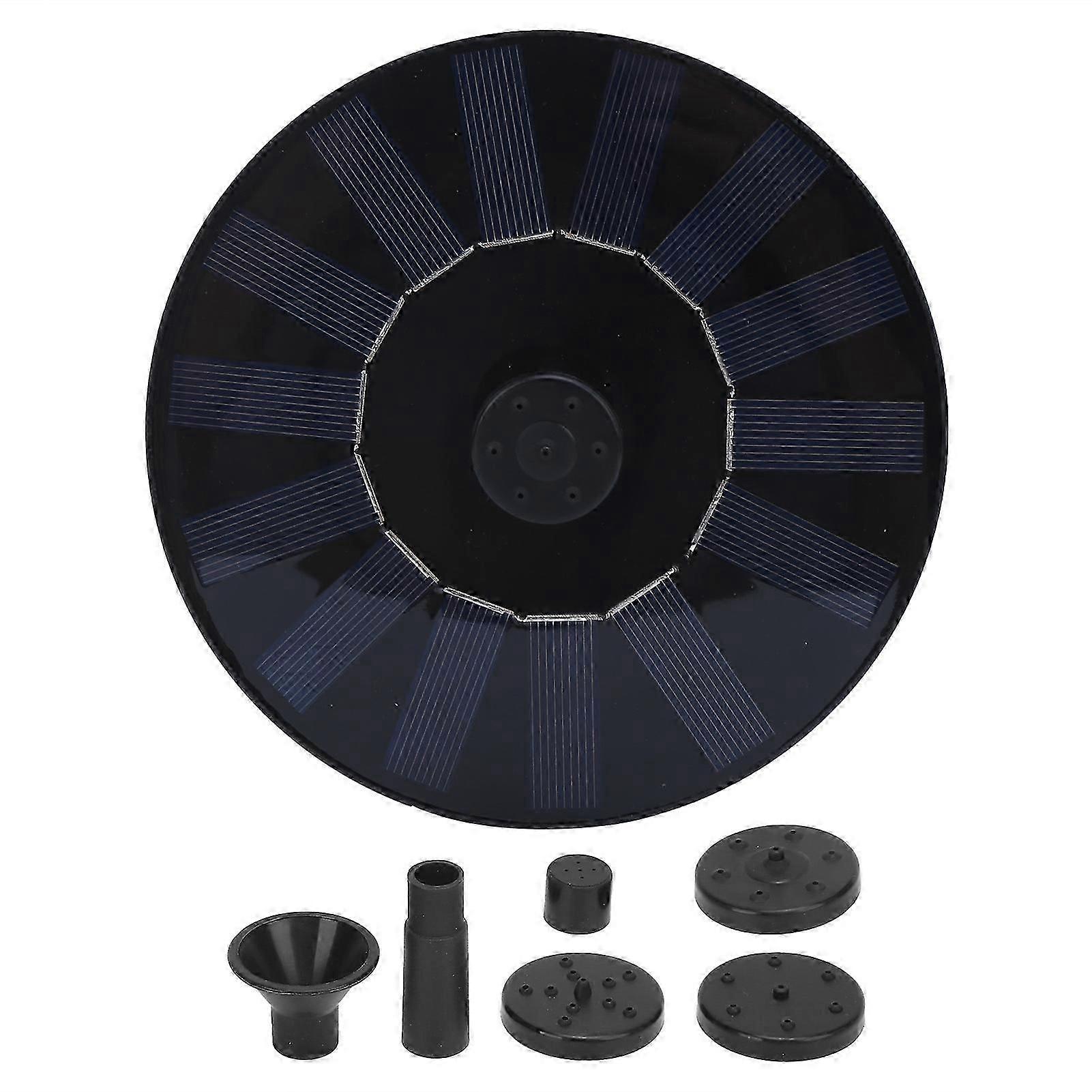 Bird Bath Fountain Floating Solar Birdbath Fountain with 4 Nozzle for Ponds Pools Gardens