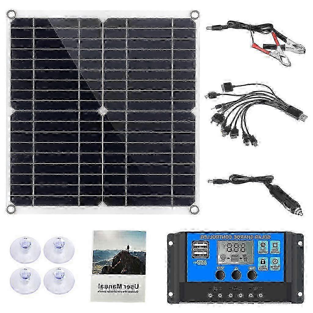 Solar Panel Kit with Battery Clip and 40A Controller for Car RV