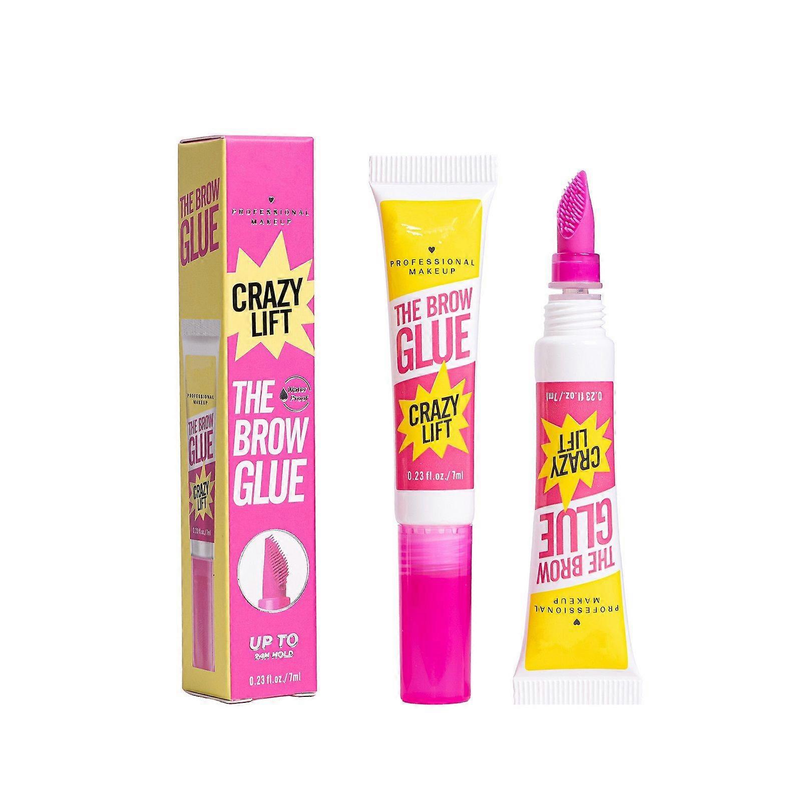 The Brow Glue Crazy Lift - 16HR Strong Hold Brow Lamination Gel with Built-In Styling Comb - Clear Eyebrow Gel, Waterproof & Sweatproof