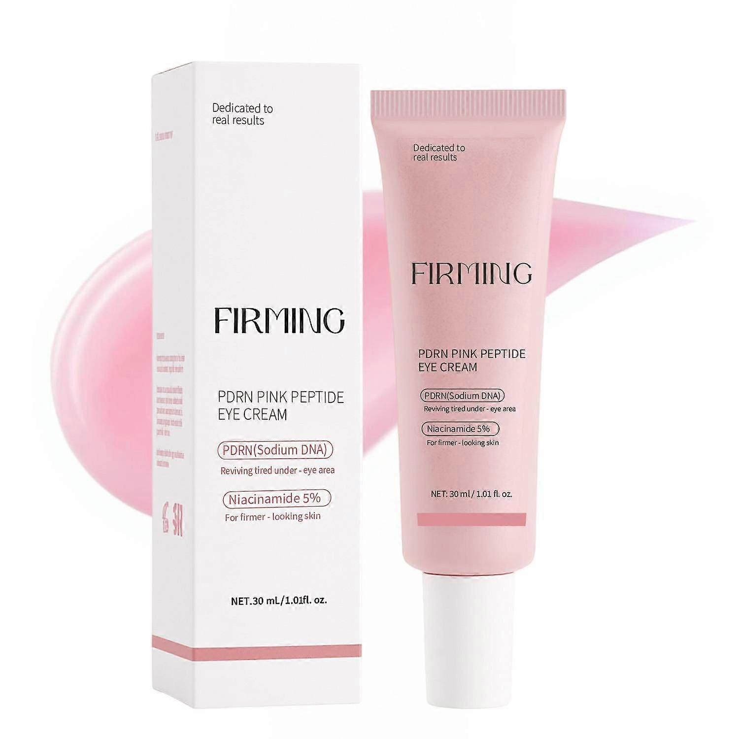 PDRN Pink Peptide Eye Serum Cream, Hydrating & Firming Eye Cream for Dark Circles, Anti-Aging Eye Cream Reduces Fine Lines, Uneven Skin Tone