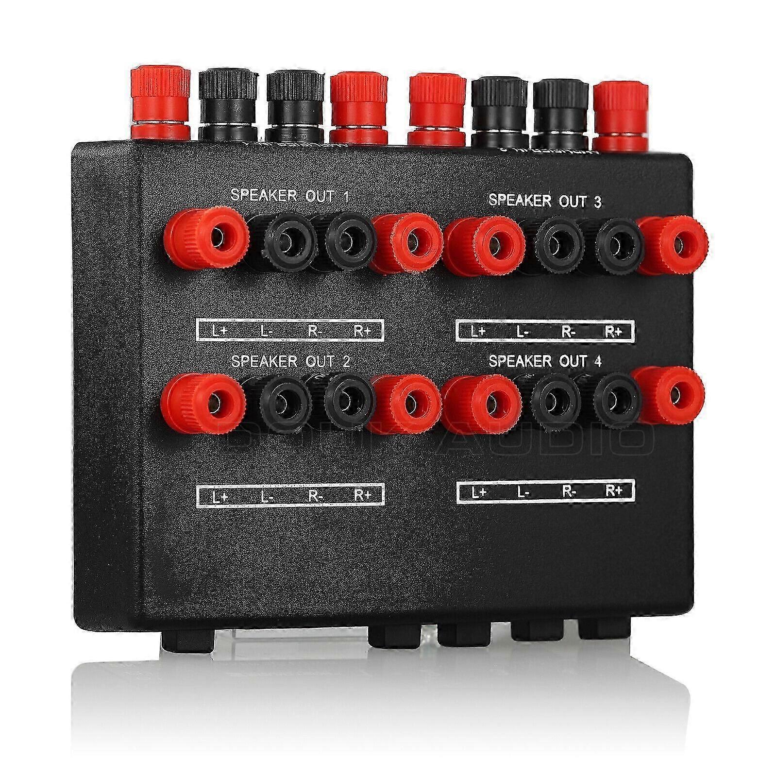 Mini 2-IN-4-OUT Switcher Box Speaker Splitter Amplifier