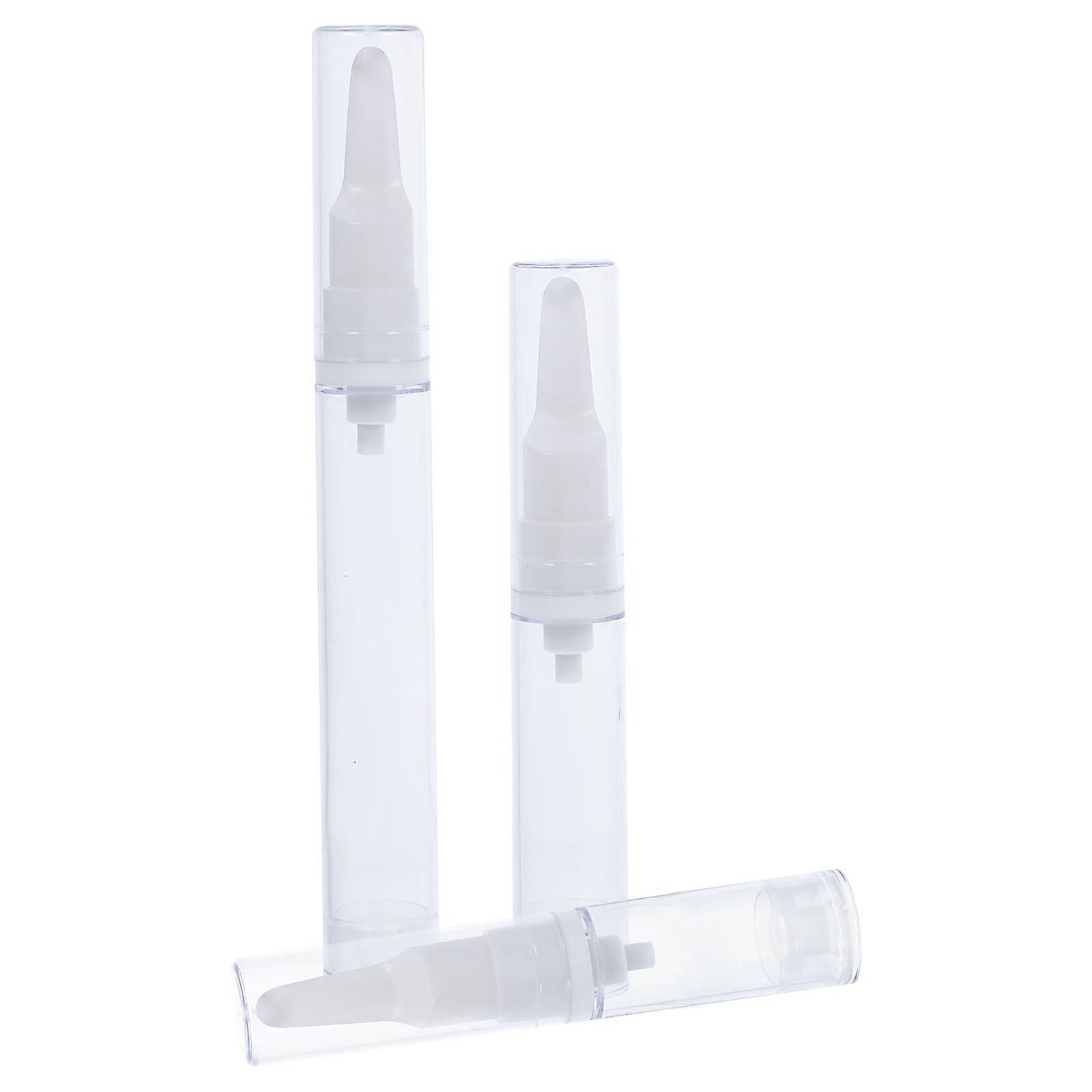 3pcs Airless Pump Lotion Bottles Transparent Travel Cosmetic Containers Refillable Cream Jars Slip Thickened Base For Makeup Skincare