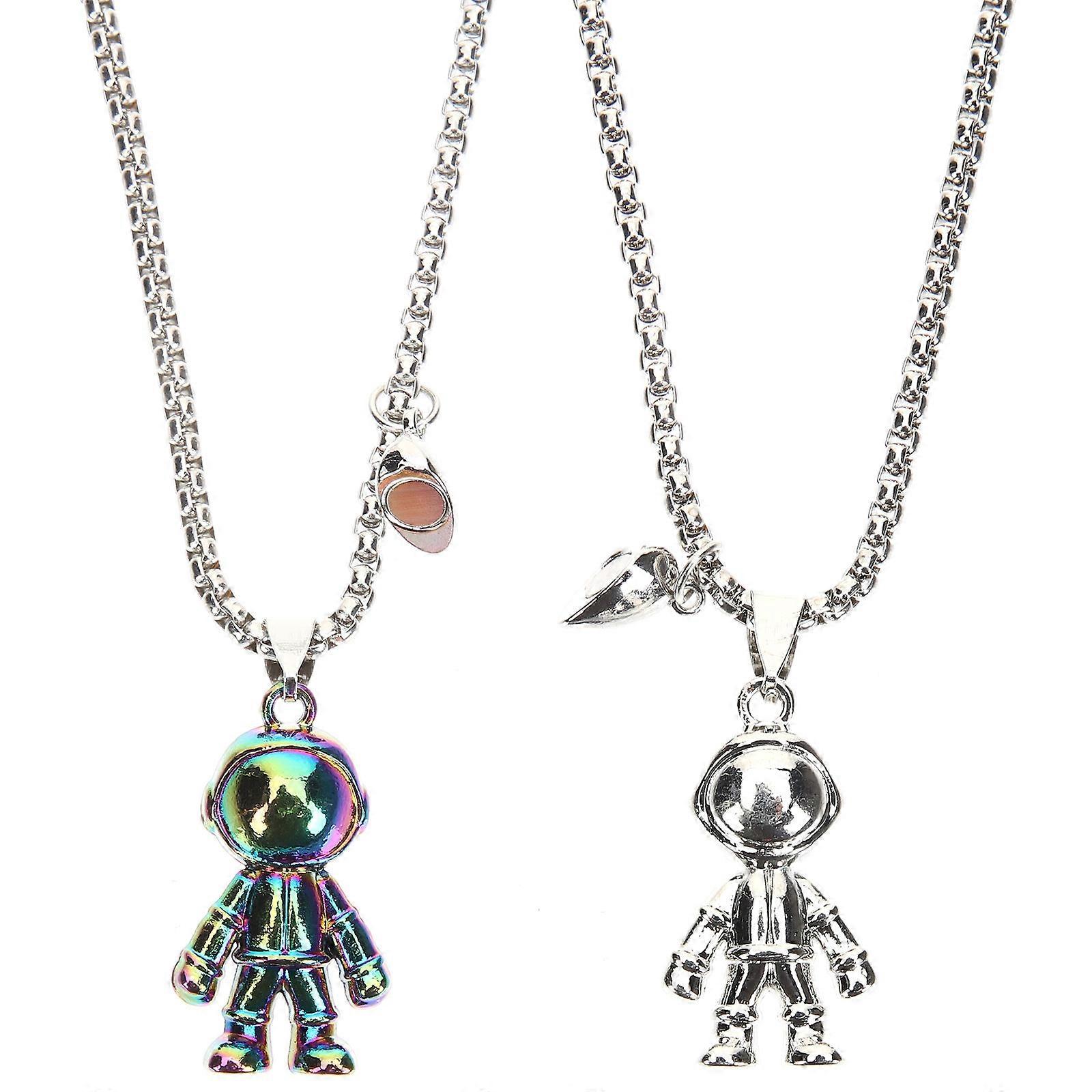 Couples Necklace with Astronaut Design for Him and Her Made of Stainless Steel Assorted Color