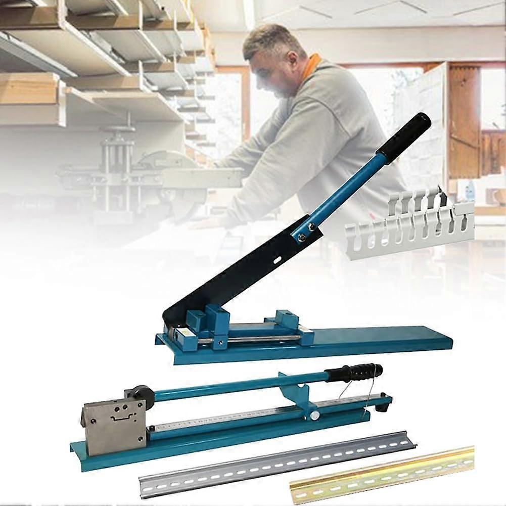 Manual Din Rail Cutter Tool, Bench  Trunking Cutting Machine, W/ 50CM Ruler, for 35mm Cutting Slotted Aluminium