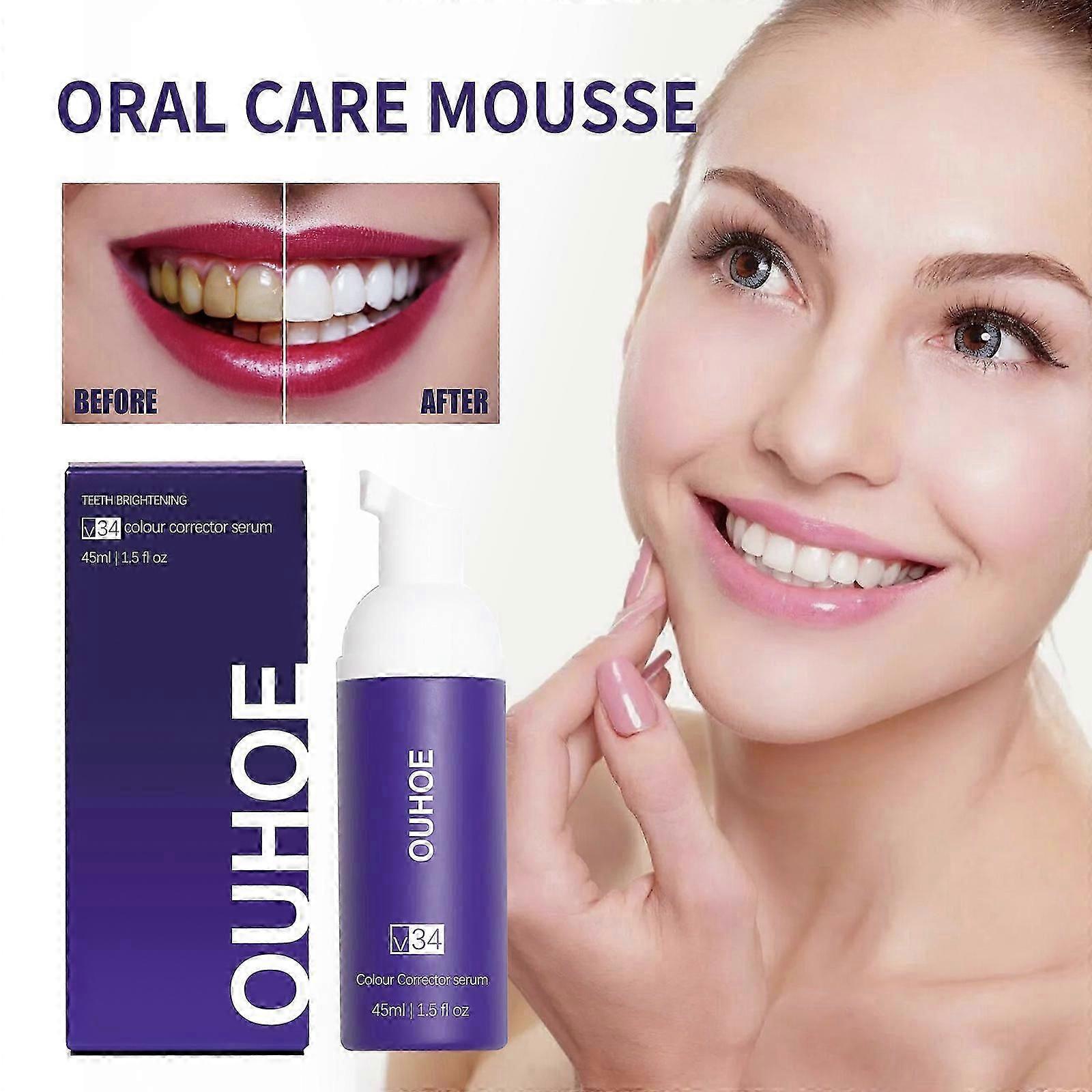 OUHOE Teeth Cleansing Mousse Anti Bore Toothpaste for Cleaning Gum, Refreshing Breath, Brightening and Whitening Teeth