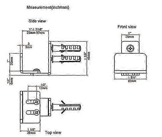 Floor Guide Sliding Door Hardware Wall Mounted 45mm