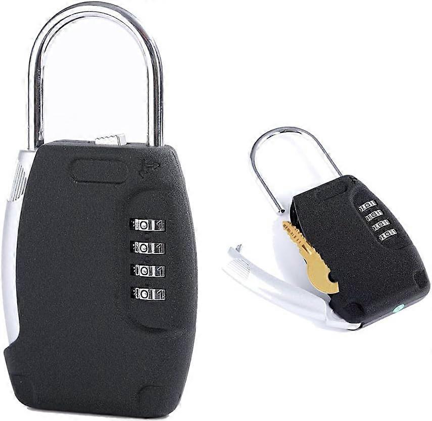 Key box with code for storing house keys, lock box for house keys, lock box for house keys, combination lock box (black)，Ternel