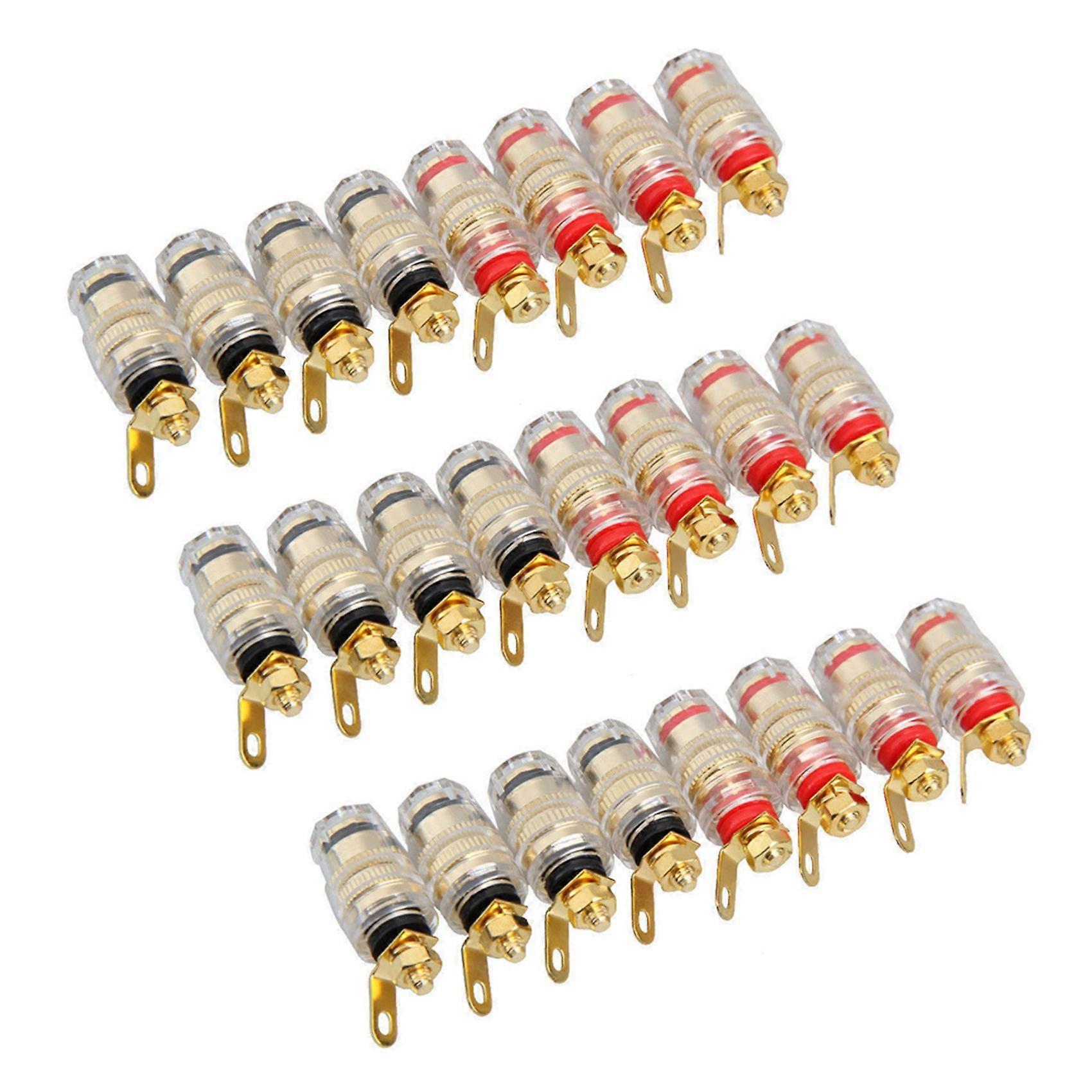 24Pcs 4mm Amplifier Speaker Terminal Binding Post Banana Plug Jack