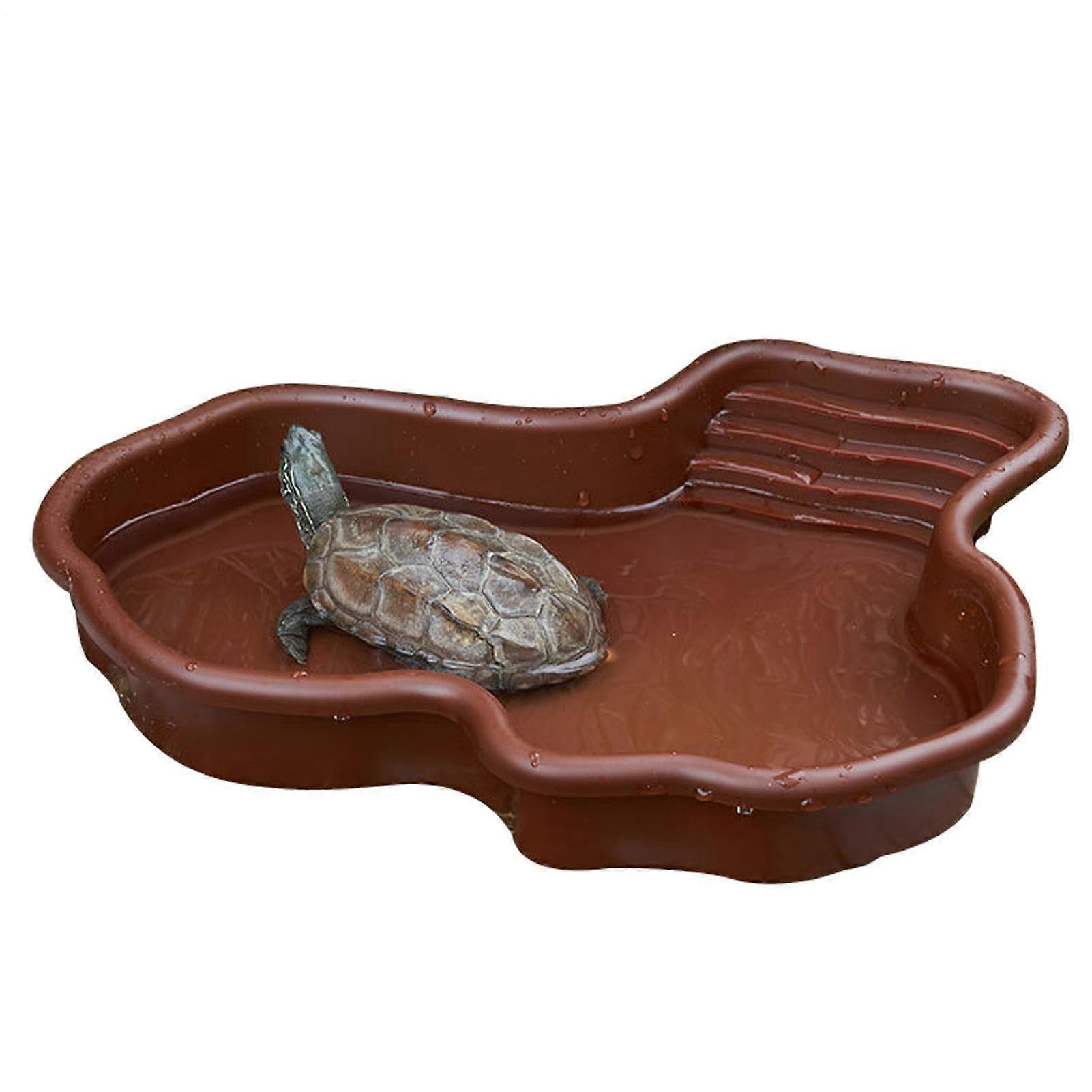Extra Large Reptile Bathing Pool for Turtles and Tortoises | Durable Water Bowl with No Drainage | Ideal Gecko Feeding Dish