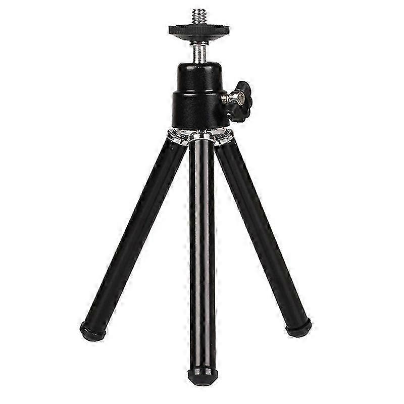 Adjustable mini tripod for camera and projector, portable aluminum alloy stand in black