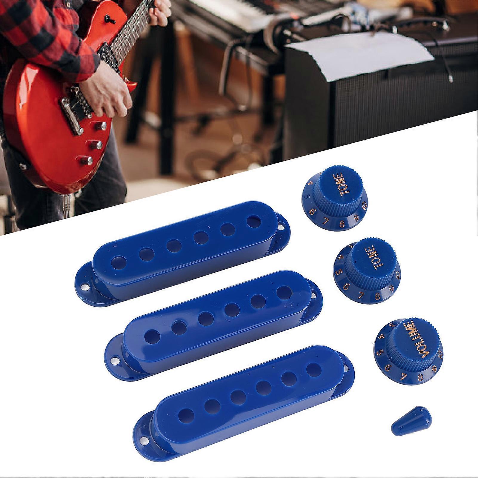 3 Pcs ABS Plastic Single Coil Pickup Covers with Knobs & Switch Tips