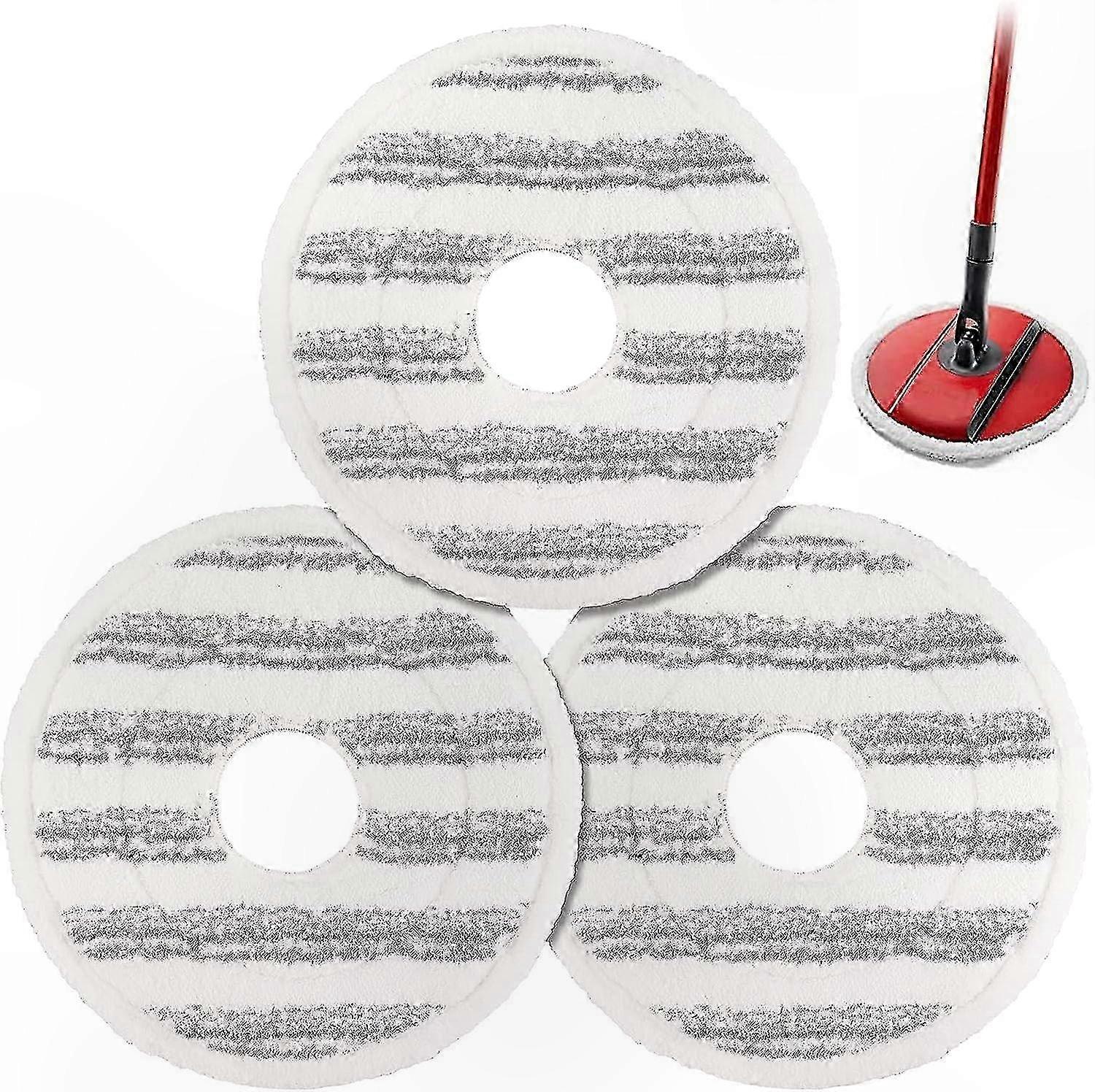 3-Pack Microfiber Mop Head Refills for Spin Mops - Washable and Reusable Floor Cleaning Replacement Heads