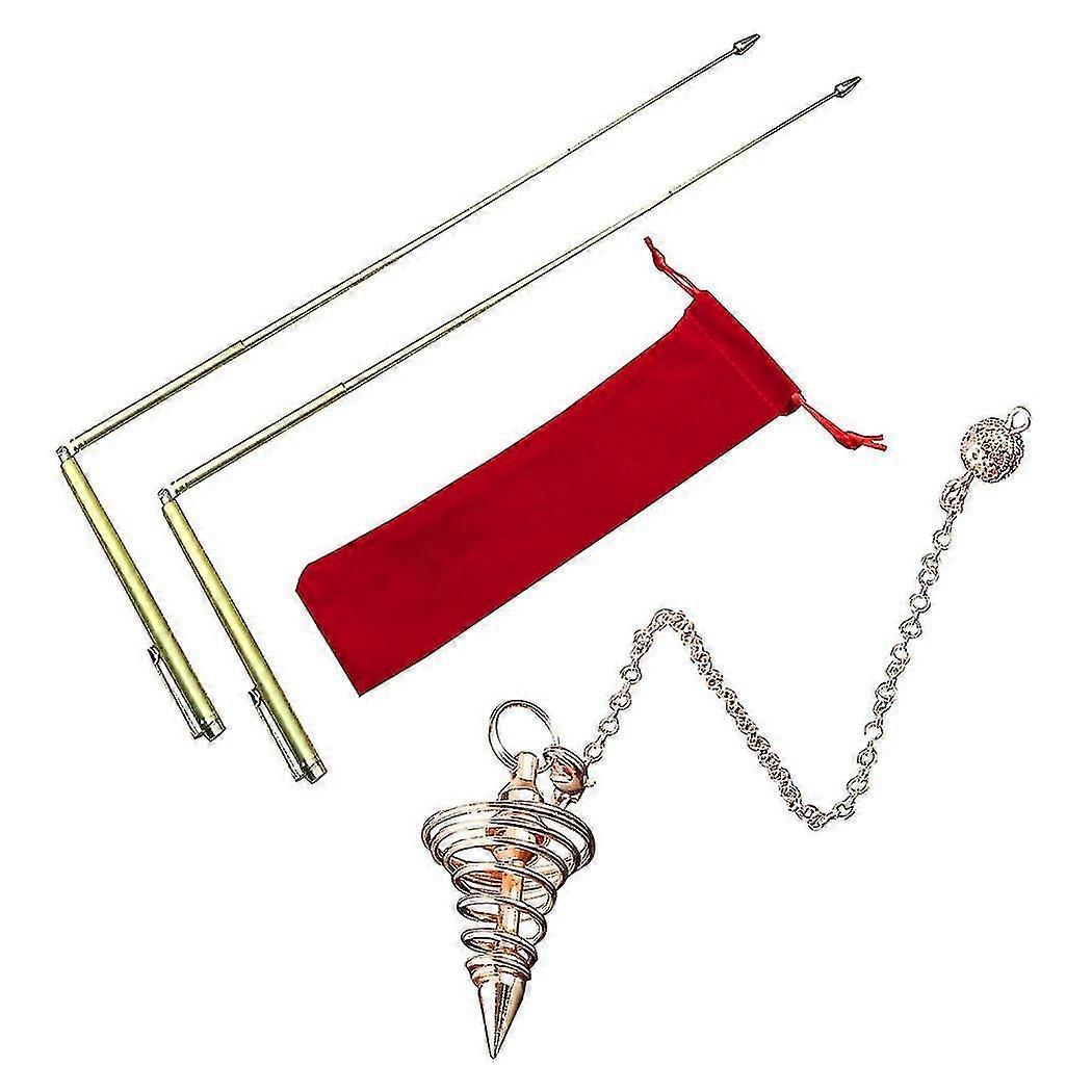 4pcs Energy Healing Brass Detect Gold Tool Dowsing Rod Set With Pen...