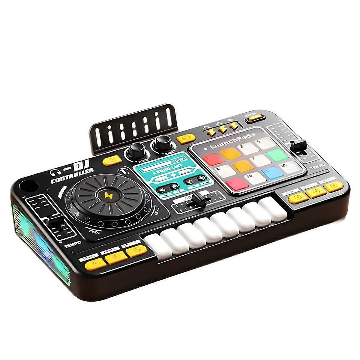 Kids Simulation Multifunctional DJ Mixer Controller Electronic Organ DJ Multifunctional Player Music Entertainment Toy A